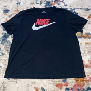Nike Black and Red Short Sleeve Tee